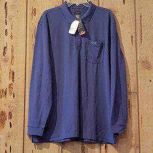 Greg Norman PLAY DRY Mens sz XXL Long slv golf/polo shirt UPF Sun Protection NWT